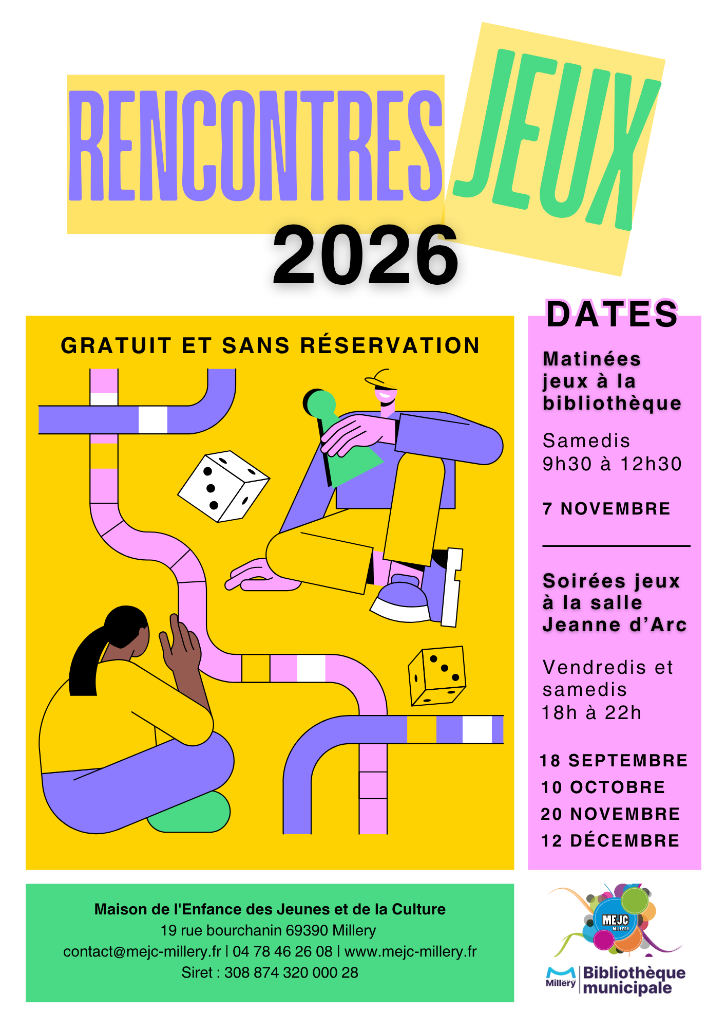 Matinées et soirées Jeux, proposées par la MEJC !